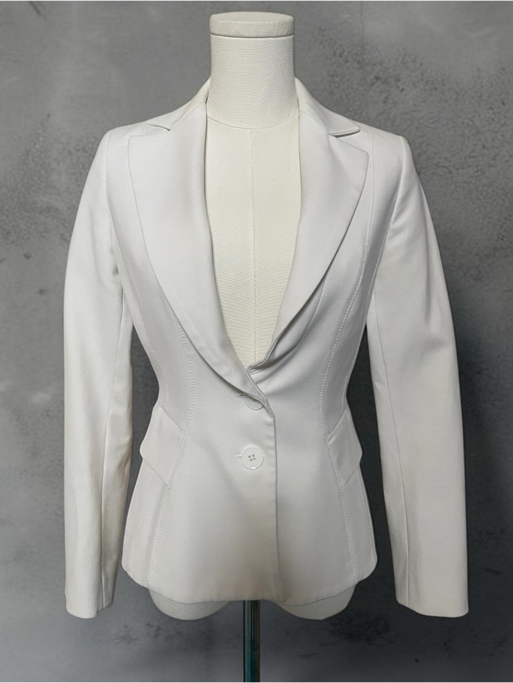 WHBM Signature White Tailored Blazer Career Jacket Size 0